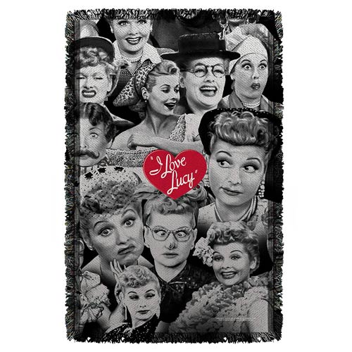 I Love Lucy Faces Woven Tapestry Blanket